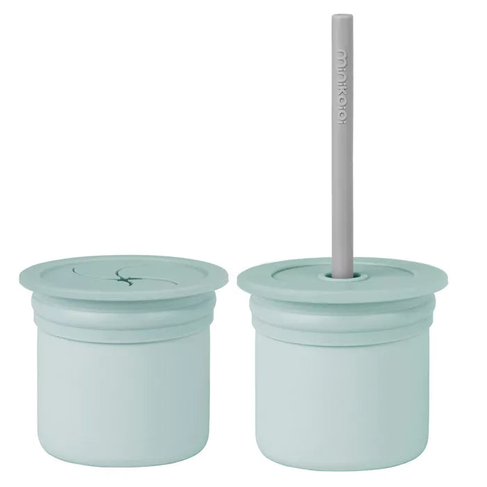 Bicchiere sip + snack 180 ml - con cannuccia