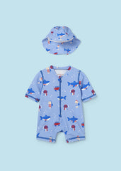 Costume da mare newborn con cappello UPF40