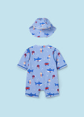 Costume da mare newborn con cappello UPF40