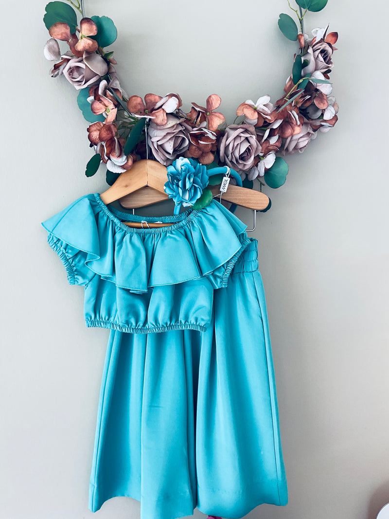 Completo blu coloniale bambina