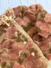 Mymiki_Cappotto bambina sartoriale svasato in lana fantasia a fiori