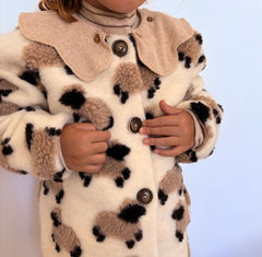 Mymiky_ Cappotto sartoriale in lana pecorelle unisex con collo removibile