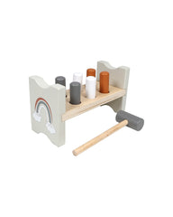 Gioco martello e pioli in legno