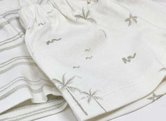 Pantaloncini fantasia palme in cotone organico