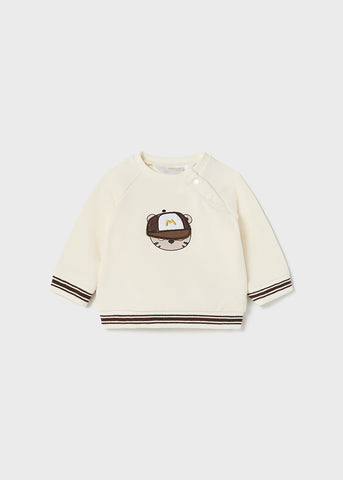 Felpa con disegno marrone