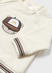 Felpa con disegno marrone