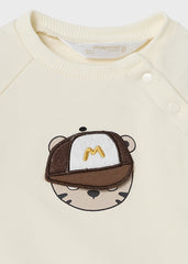 Felpa con disegno marrone