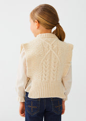 Gilet tricot trecce bambina
