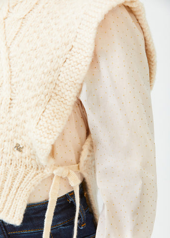 Gilet tricot trecce bambina