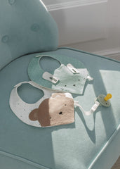 Bavaglini neonato verde/bianco