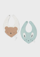 Bavaglini neonato verde/bianco