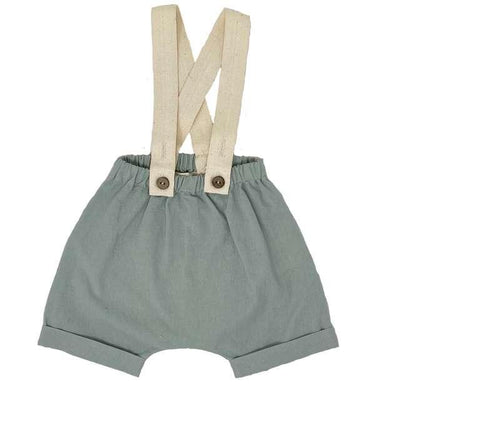 Salopette verde in cotone organico