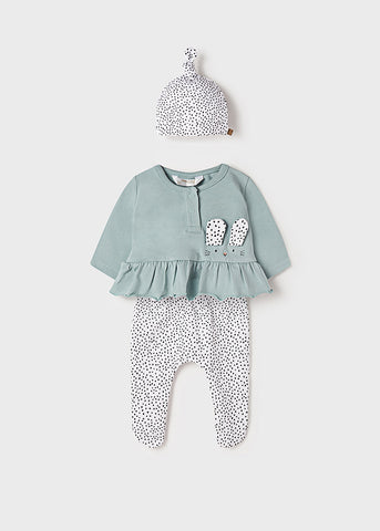 Completo ghettina e cappellino neonata