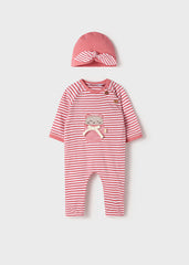 Tutina a righe con cappello neonata