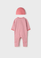 Tutina a righe con cappello neonata