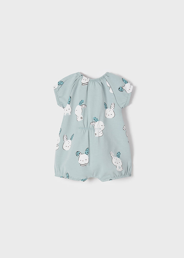 Pagliaccetto bambina verde menta con coniglietti