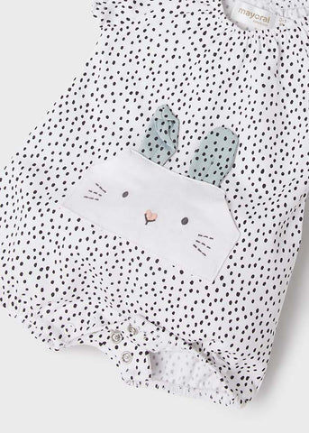 Pagliaccetto bambina bianco a pois