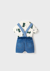 Completo salopette jeans neonato