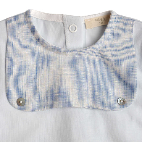 Pagliaccetto neonato con colletto e tasche