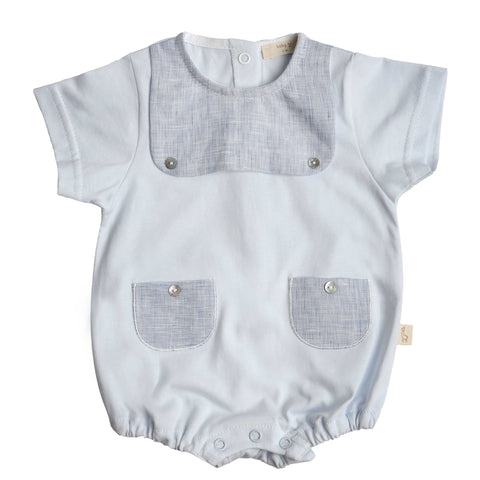 Pagliaccetto neonato con colletto e tasche