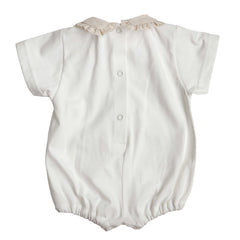 Pagliaccetto neonata con colletto e tasche