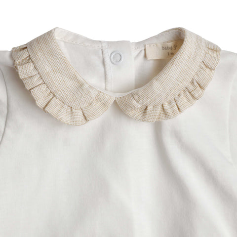 Pagliaccetto neonata con colletto e tasche