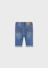 Pantalone jeans con vita regolabile cotone