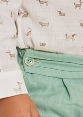 Completo bimbo camicia stampata e bermuda lino