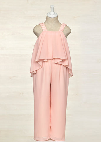 Tuta lunga chiffon rosa