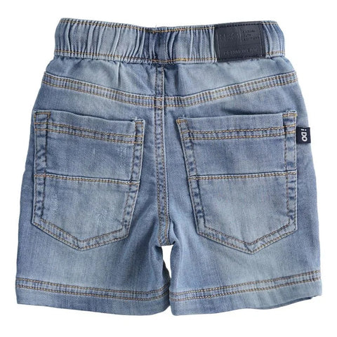 Jeans corti con elastico in vita