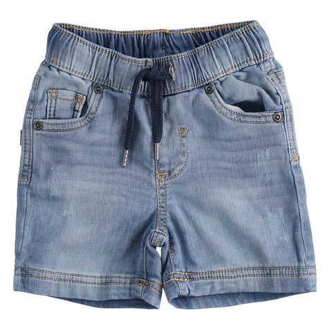 Jeans corti con elastico in vita