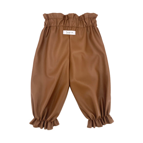Pantaloni caramella ecopelle