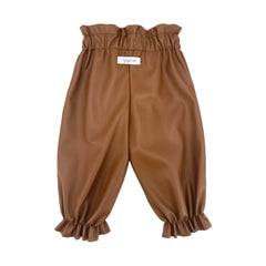 Pantaloni caramella ecopelle