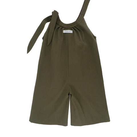 Tutona in drill di cotone verde militare