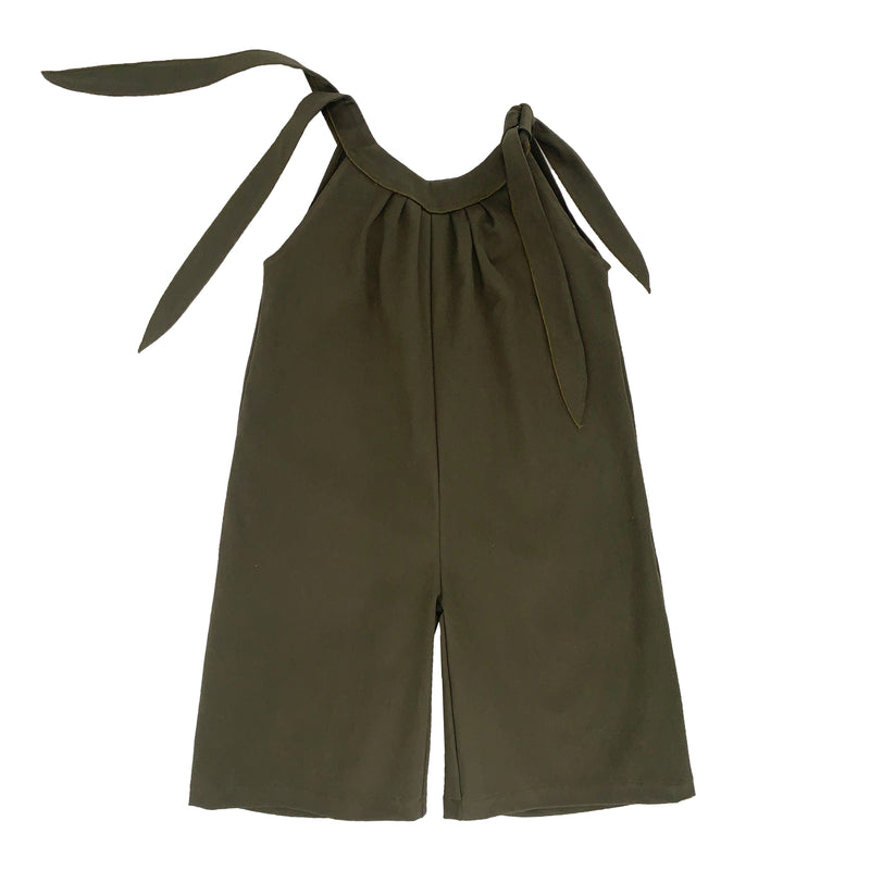 Tutona in drill di cotone verde militare