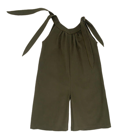 Tutona in drill di cotone verde militare