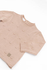Maglia apertura dietro mini pom pom con pantaloncini - Linea Knitted Bamboom