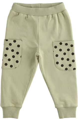 Pantaloni tuta bambina con pois