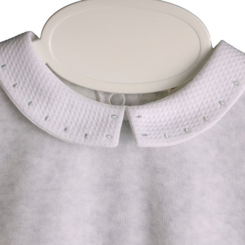 Tutina ciniglia grigia con colletto bianco