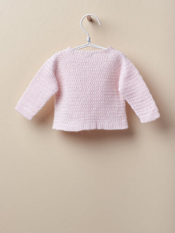 Cardigan cachemire rosa bambina