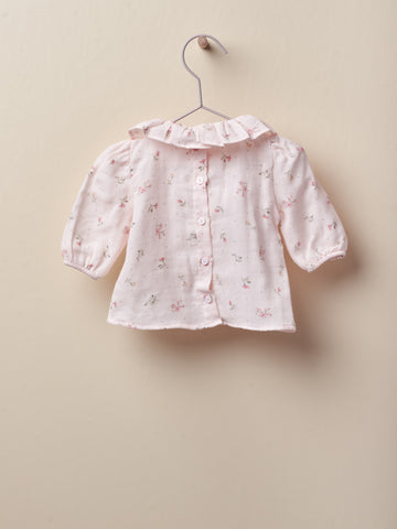 Camicia rosa fiorellini bambina