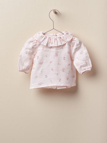 Camicia rosa fiorellini bambina