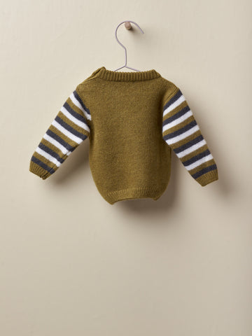 Maglione girocollo cachemire verde oliva