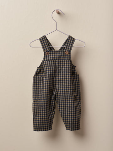 Salopette a quadri verde oliva