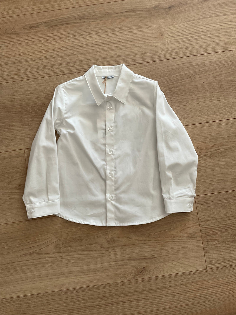 Camicia in popeline bianca bambino