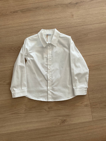 Camicia in popeline bianca bambino