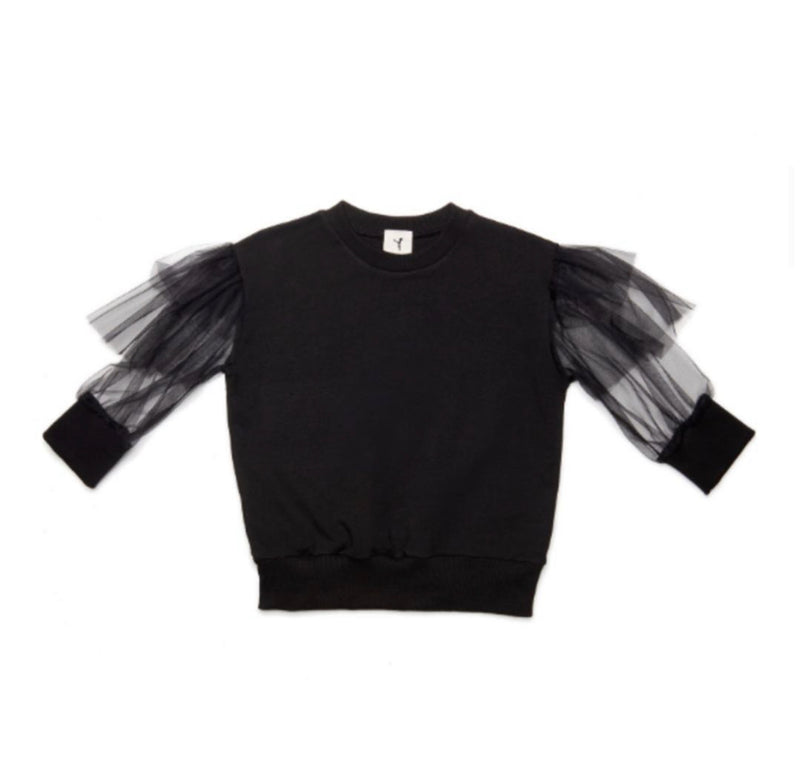 Felpa manica tulle