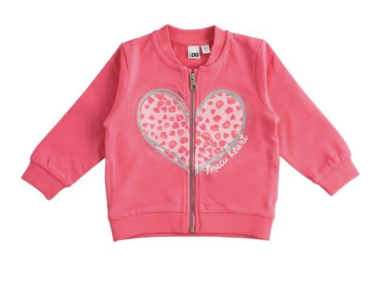 Felpa bambina in cotone con cuore