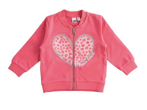 Felpa bambina in cotone con cuore