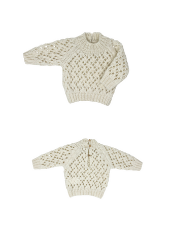 Maglione traforato in lana misto lana alpaca